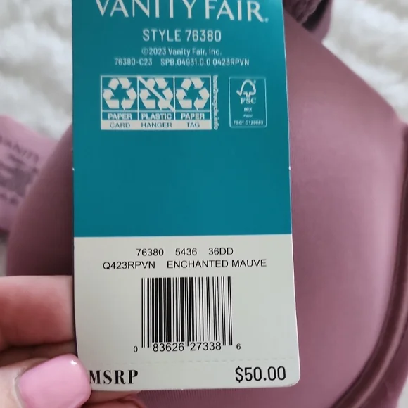 Vanity Fair Women's Pink Bra - Picture 2 of 4